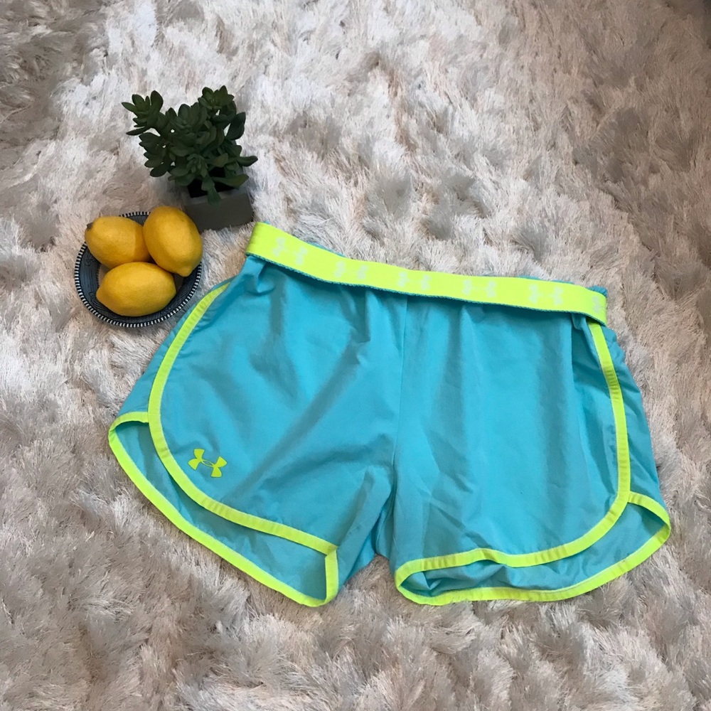 Under Armour shorts. Sz XL. Yellow & Lt Blue